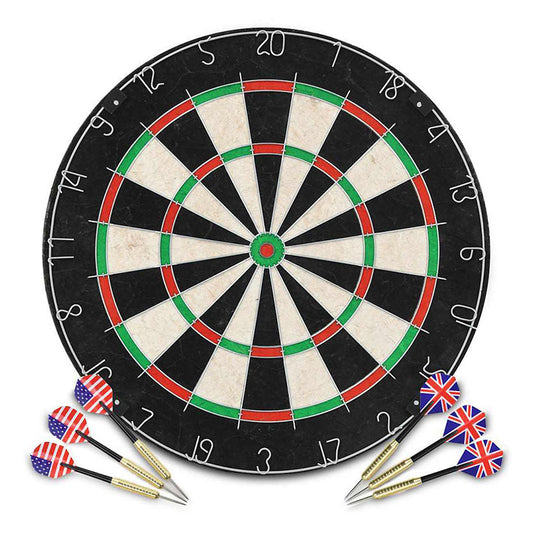 Playnmore Dartboard Set Sisal Professional Steel Tip Dart Game