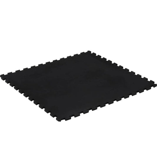 Playnmore Durable Rubber Gym Flooring Tile Black 100 x 100 cm