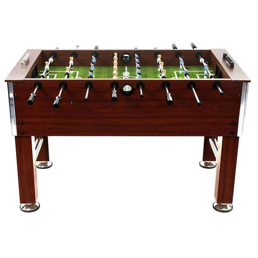 Playnmore Steel Table Football Game Light Brown & Black 60kg Solid Build 140x74.5x87.5 cm