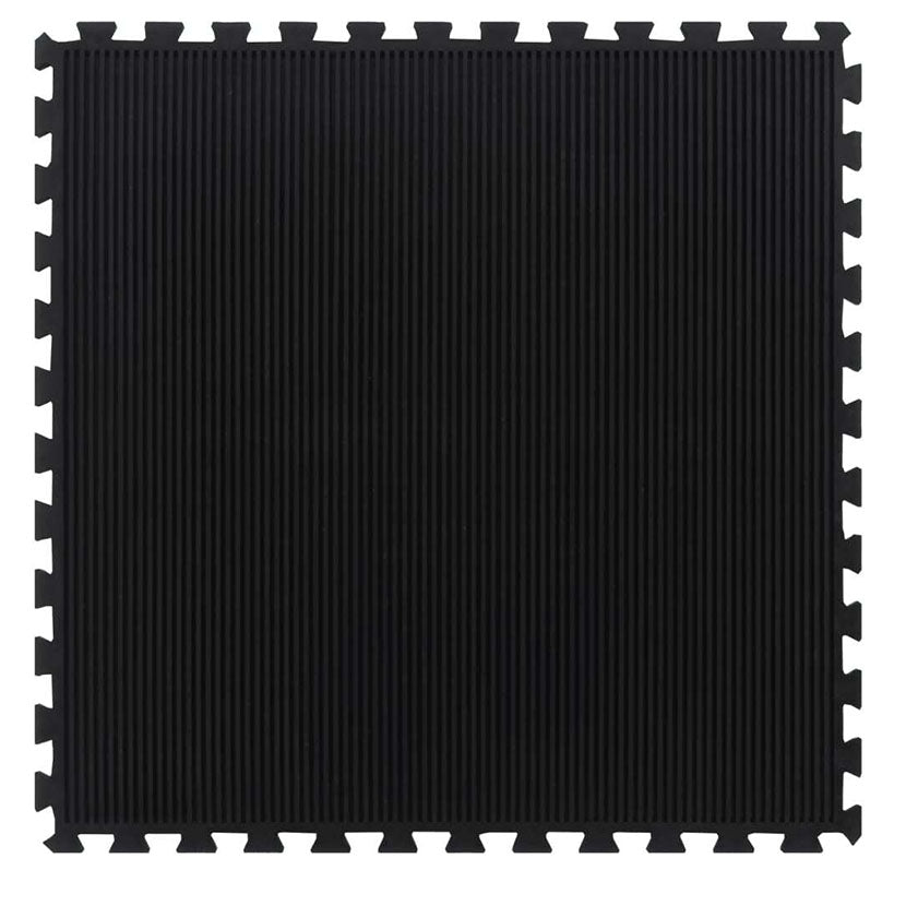 Playnmore Durable Rubber Gym Flooring Tile Black 100 x 100 cm