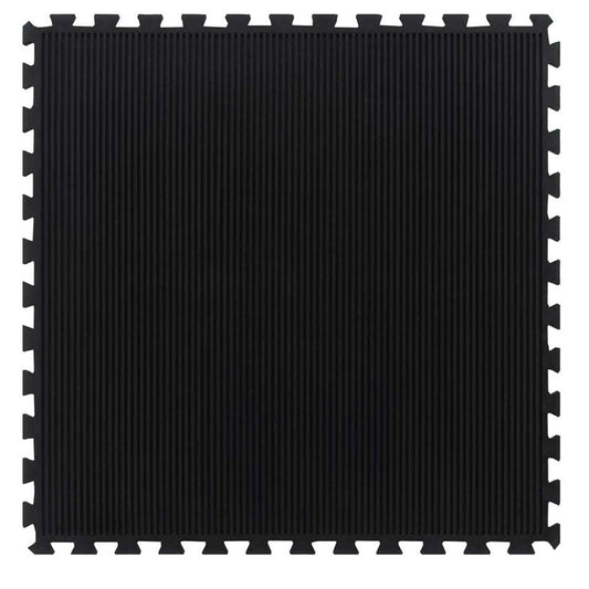 Playnmore Durable Rubber Gym Flooring Tile Black 100 x 100 cm