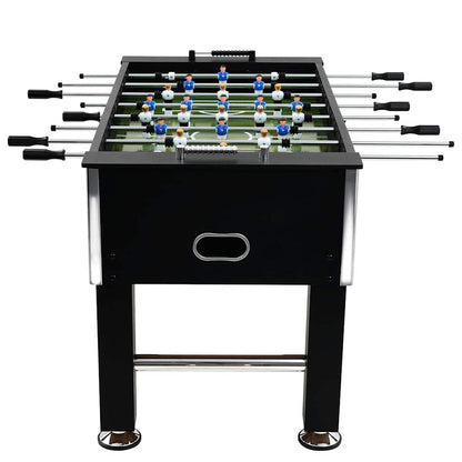 Playnmore Steel Table Football Game Light Brown & Black 60kg Solid Build 140x74.5x87.5 cm