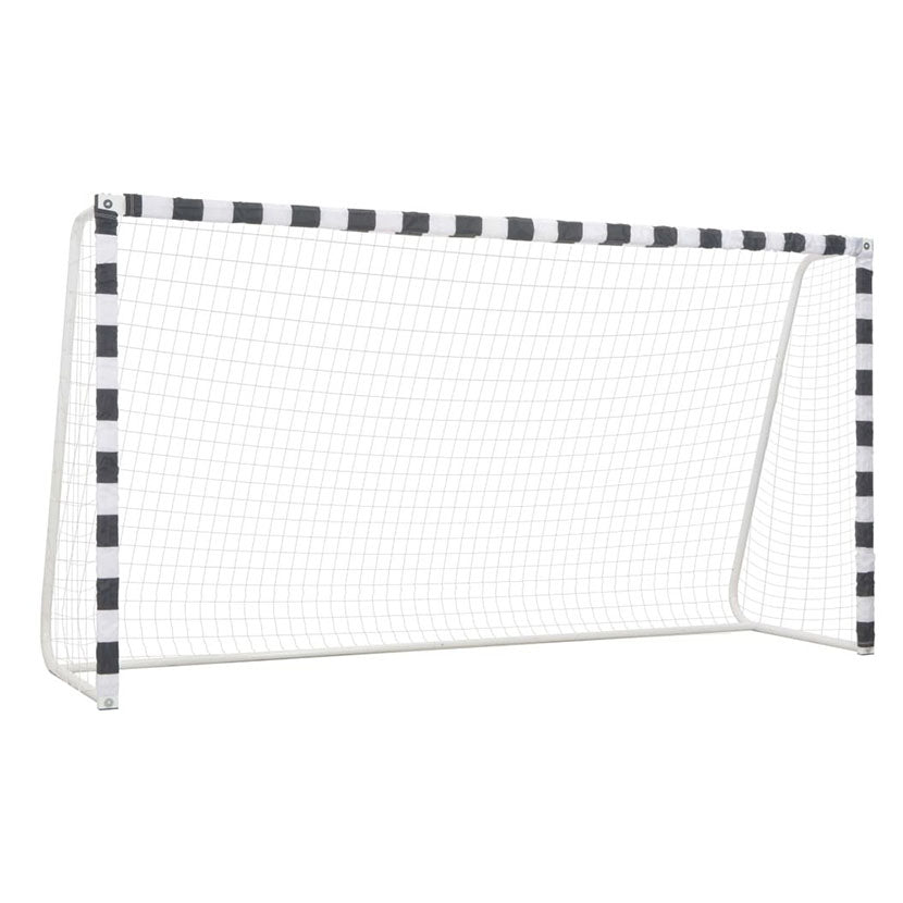 Playnmore Soccer Goal Metal Frame, Black & White, 300 × 160 × 90 cm